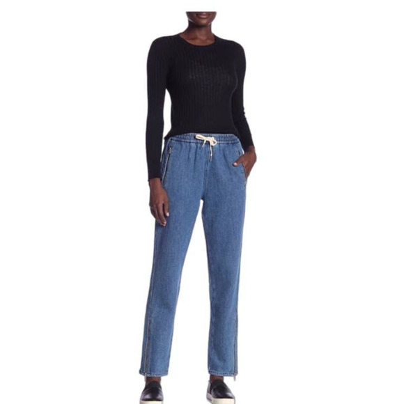 Rag & Bone Indigo Denim Track Pants Size Small - Picture 1 of 11